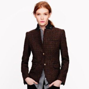 J-CREW Houndstooth "Schoolboy" Jacket with Jewels